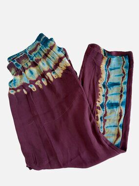 Raquel Allegra Silk Tie Dye Straight Leg Pocket Pants 2/M